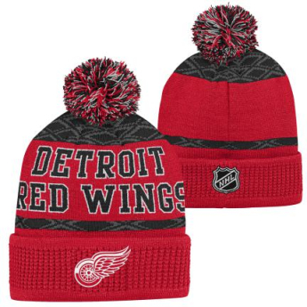 Detroit Red Wings dětská zimní čepice Puck Pattern Cuffed Pom