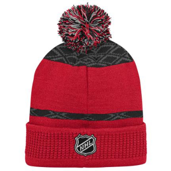 Detroit Red Wings dětská zimní čepice Puck Pattern Cuffed Pom