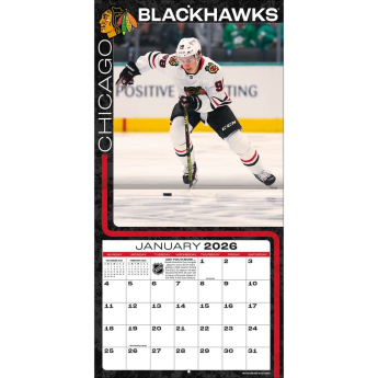 Chicago Blackhawks kalendář Connor Bedard 2026 Wall