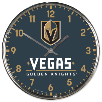 Vegas Golden Knights nástěnné hodiny Chrome