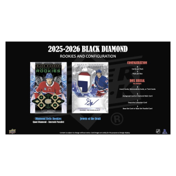 NHL boxy hokejové karty NHL 2025-26 Upper Deck Black Diamond Hockey Hobby Box