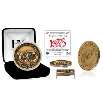 Detroit Red Wings sběratelská mince 100th Anniversary Antique Bronze Coin