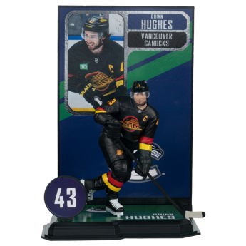 Vancouver Canucks figurka Quinn Hughes #43 SportsPicks Black Jersey