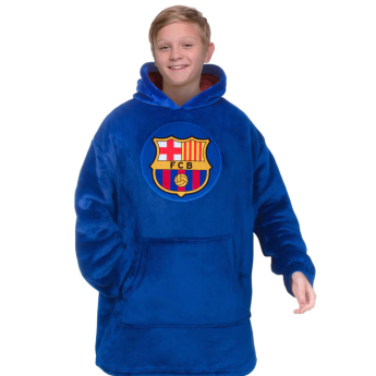 FC Barcelona dětská mikina s kapucí oversize blanket blue