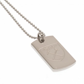 West Ham United řetízek na krk se psí známkou Engraved Dog Tag & Chain